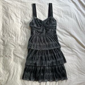 Dynamite Sparkly Silver Mini-Dress‎